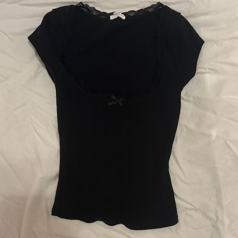Garage Black coquette petite top